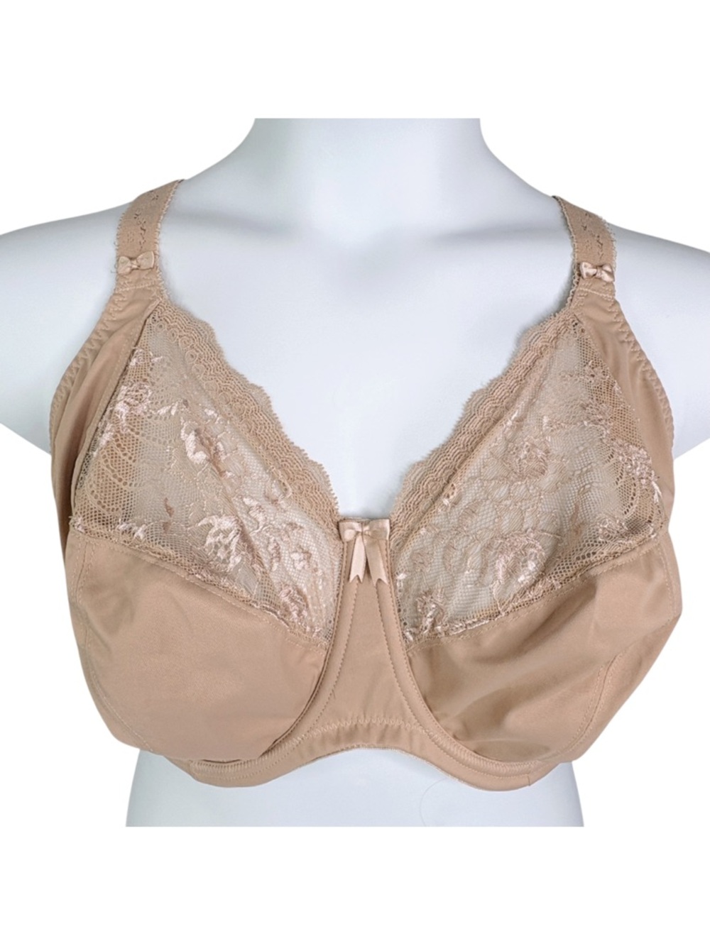 Elomi Morgan Banded Bra sz 40H (UK) / 40K (US) * Sahara Tan Beige Neutral Nude